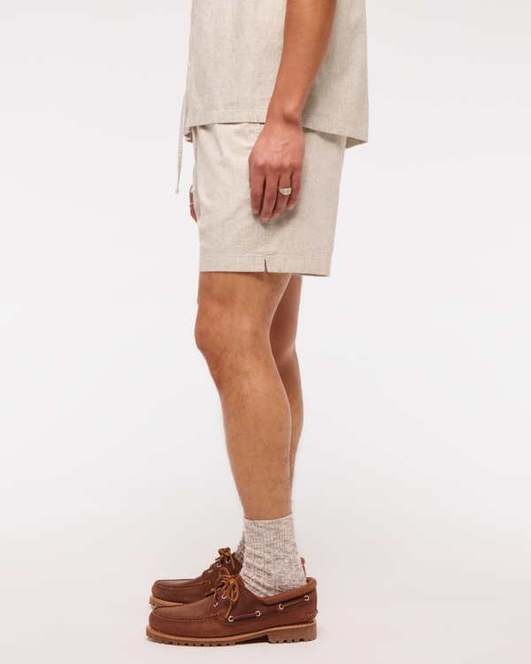 Linen-Blend Pull-On Short