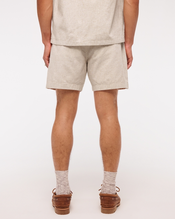 Linen-Blend Pull-On Short