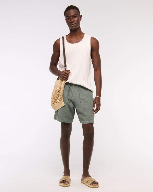 Luftige A&F Shorts, Olivgrün view 1