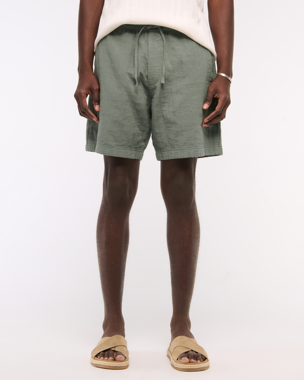 Luftige A&F Shorts, Olivgrün view 2