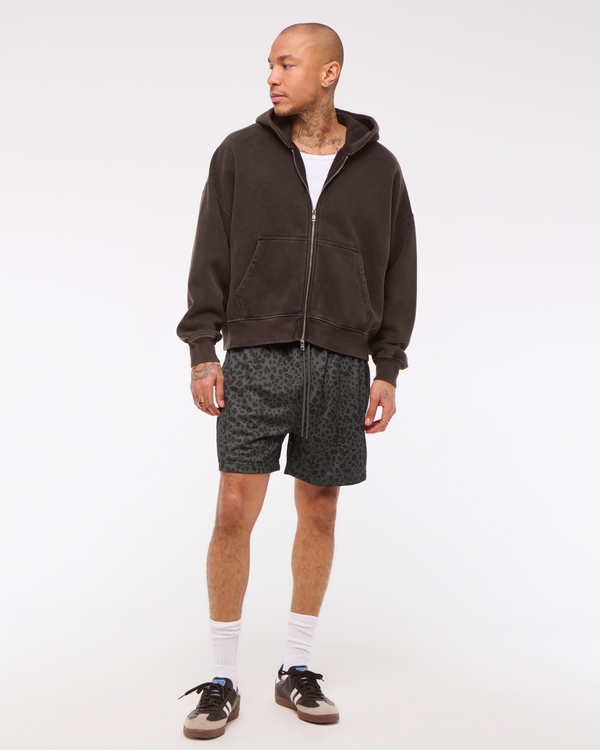 Retro Mesh Short, Brown Pattern view 1
