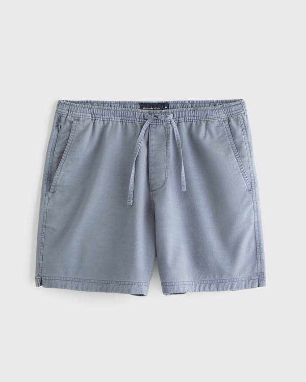 Cotton-Blend Pull-On Short, Cool Slate view 2