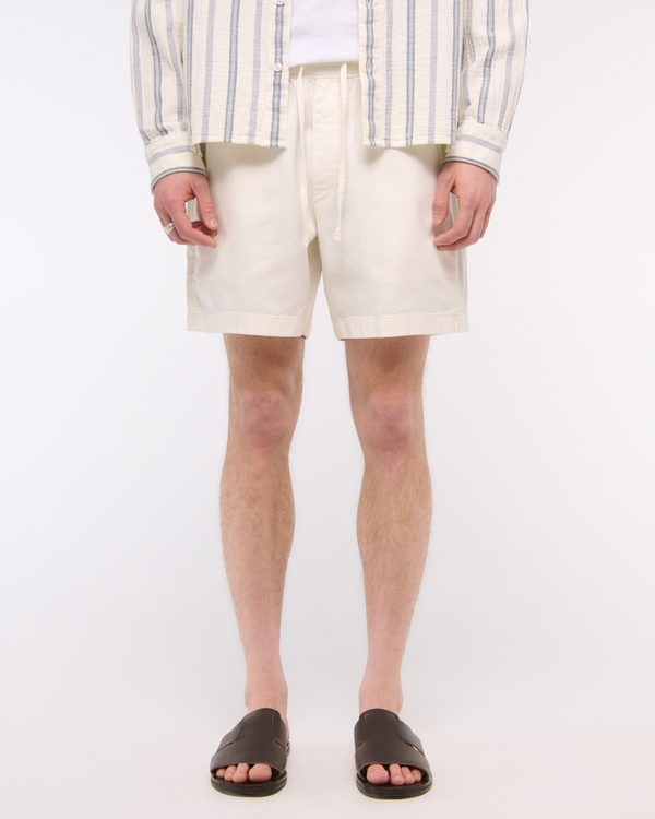 Linen-Blend Pull-On Short