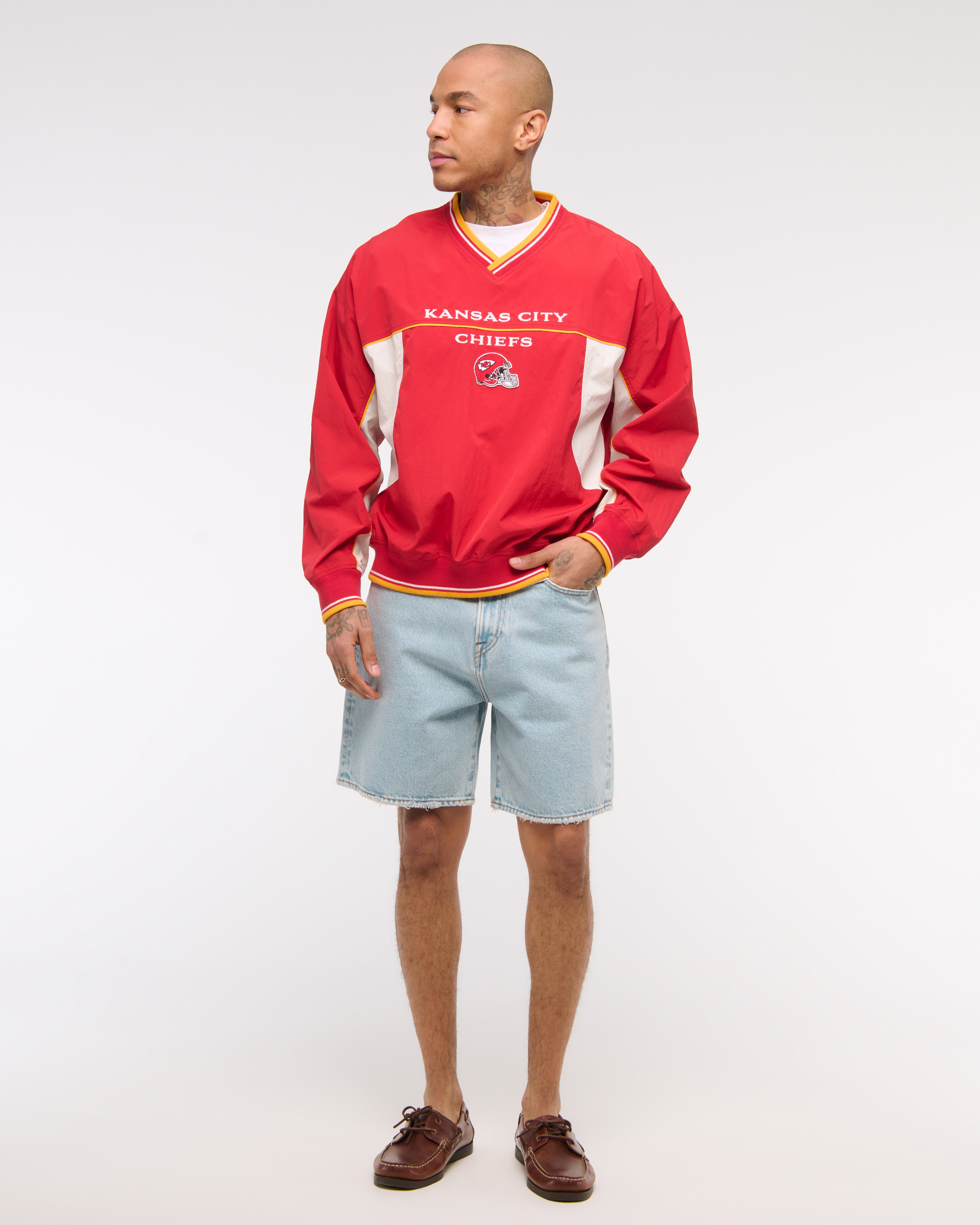 Abercrombie & Fitch Loose Denim Short In Black