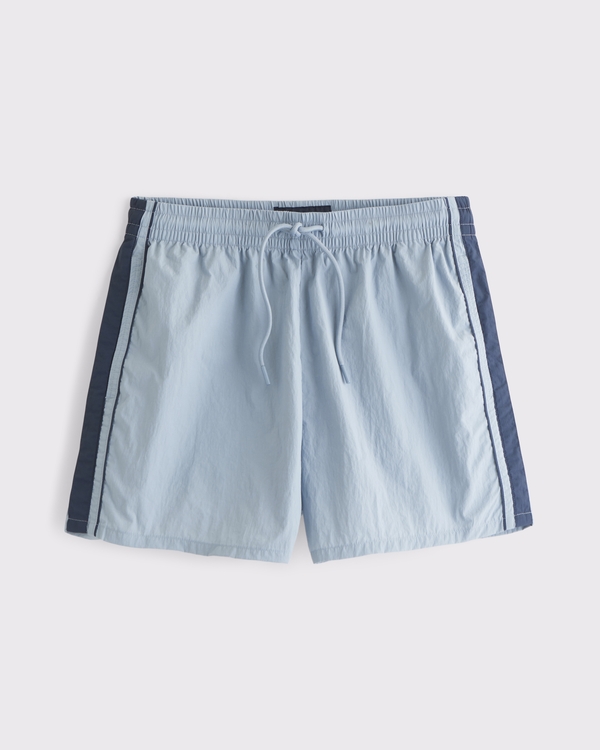 Nylon Pull-On Short, Light Blue view 1