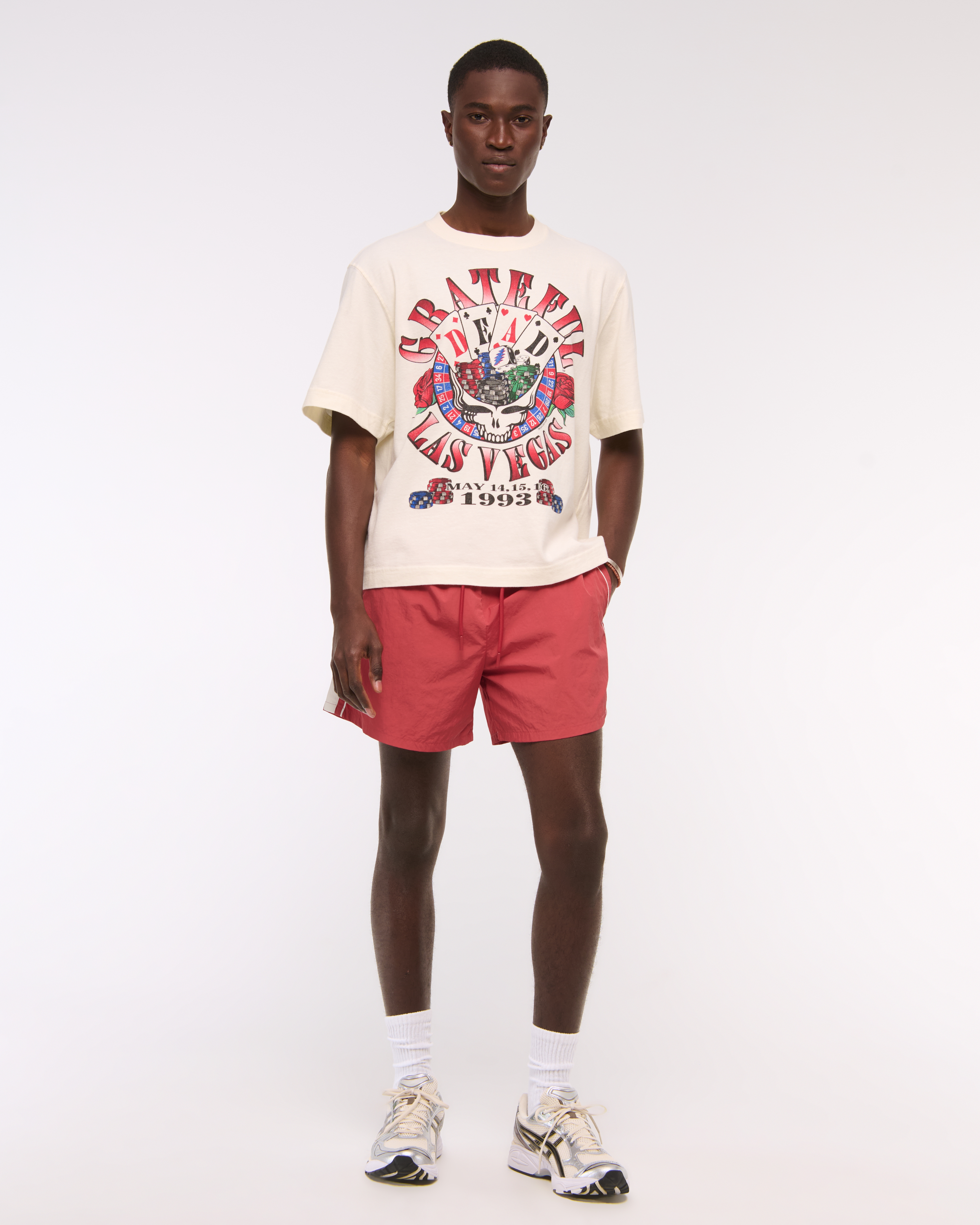 Abercrombie & Fitch Nylon Pull-on Short In Red