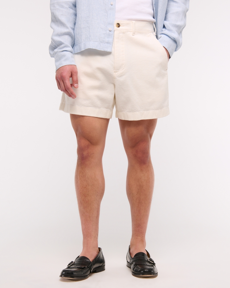 Linen-Blend Plainfront Short