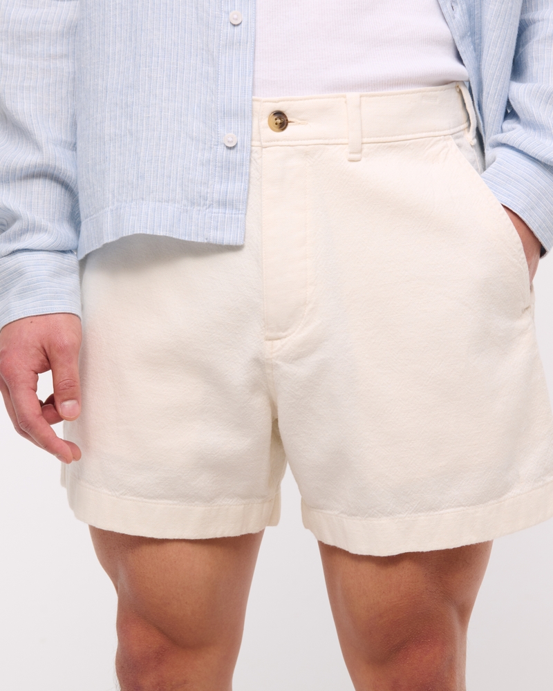 Linen-Blend Plainfront Short