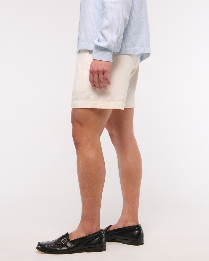 Linen-Blend Plainfront Short