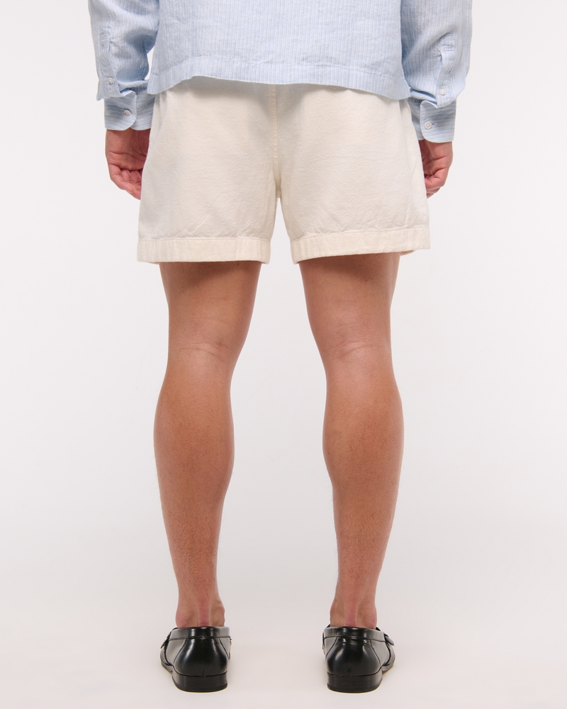 Linen-Blend Plainfront Short
