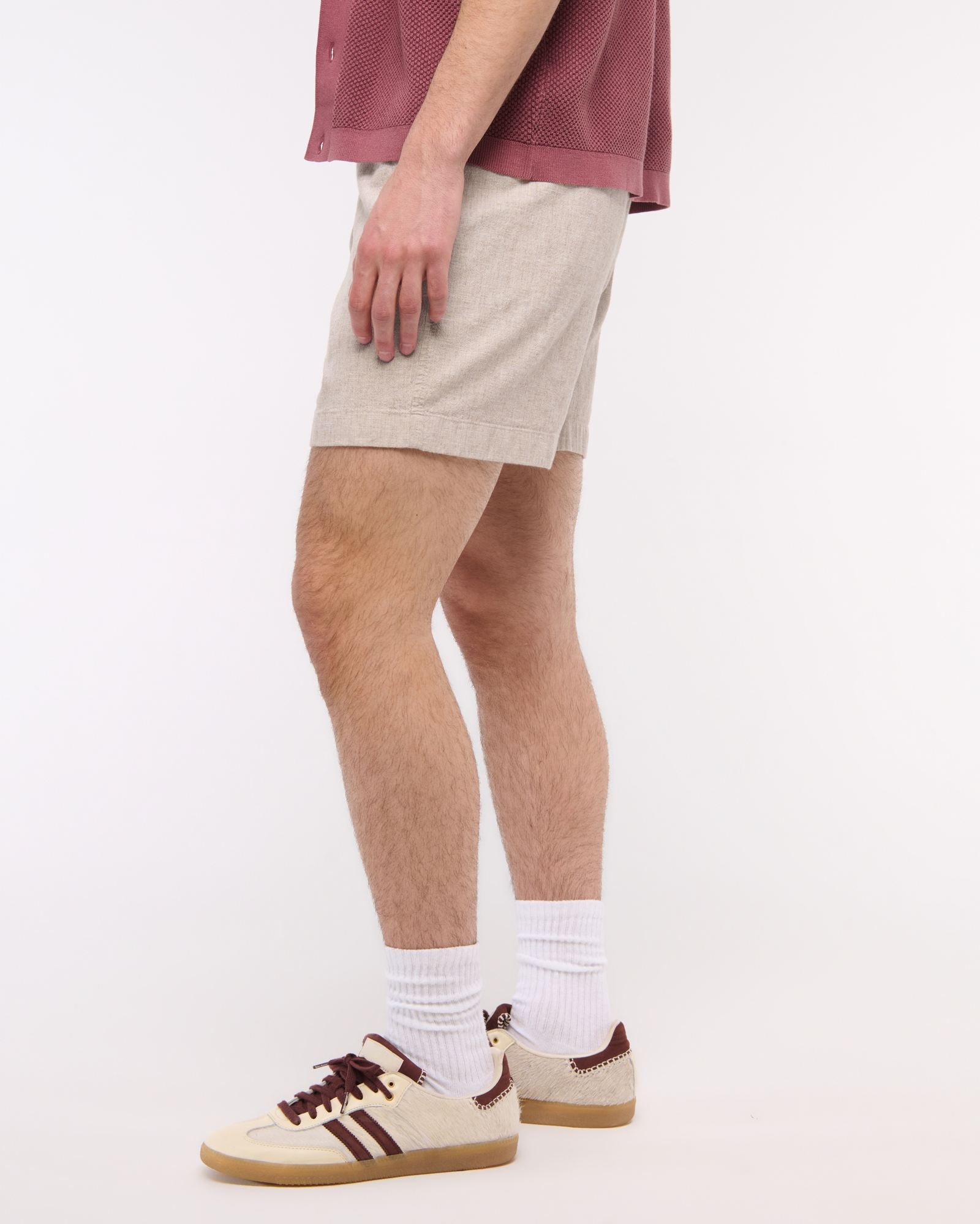 Linen-Blend Plainfront Short