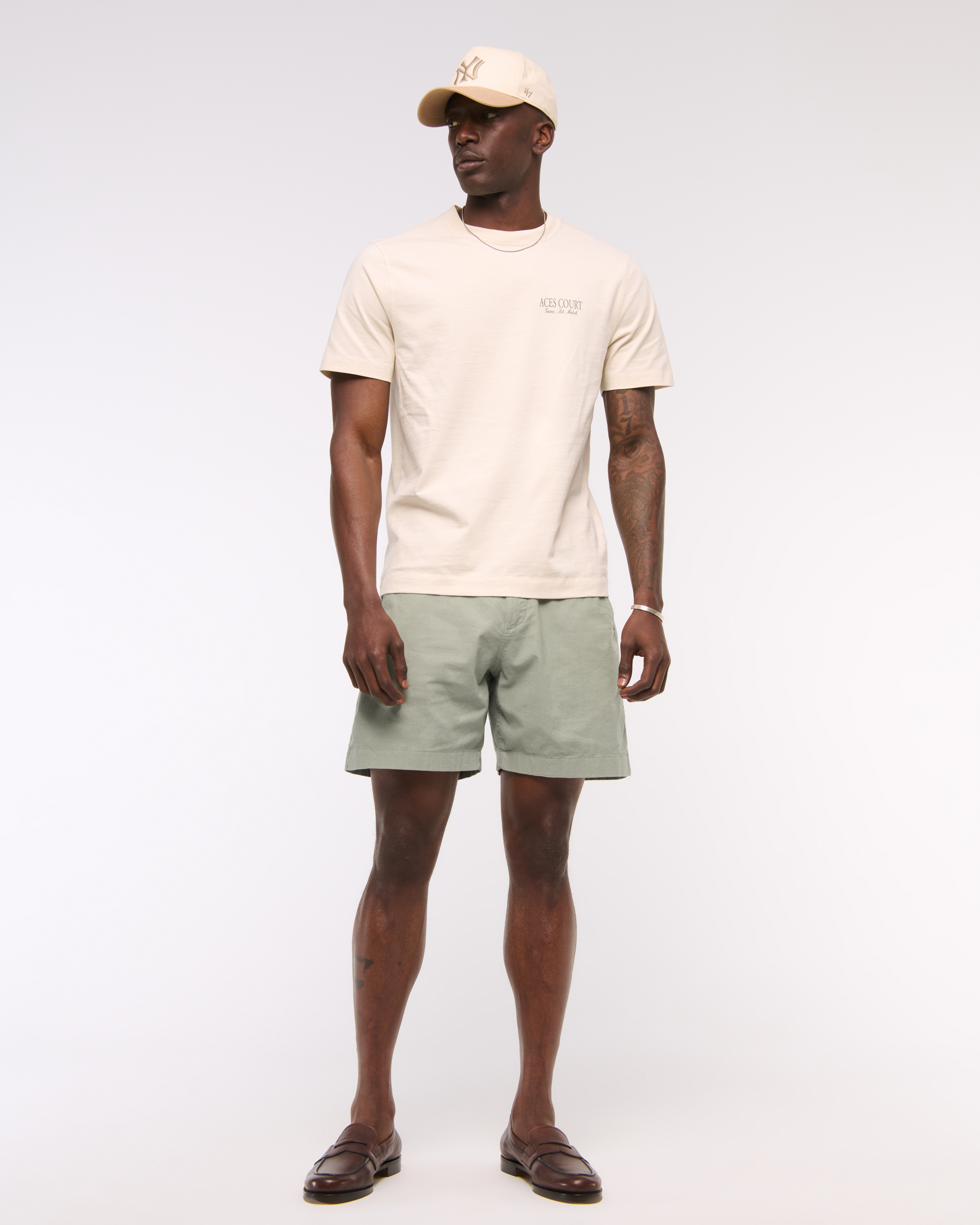 Abercrombie & Fitch Linen-blend Plainfront Short In Gray