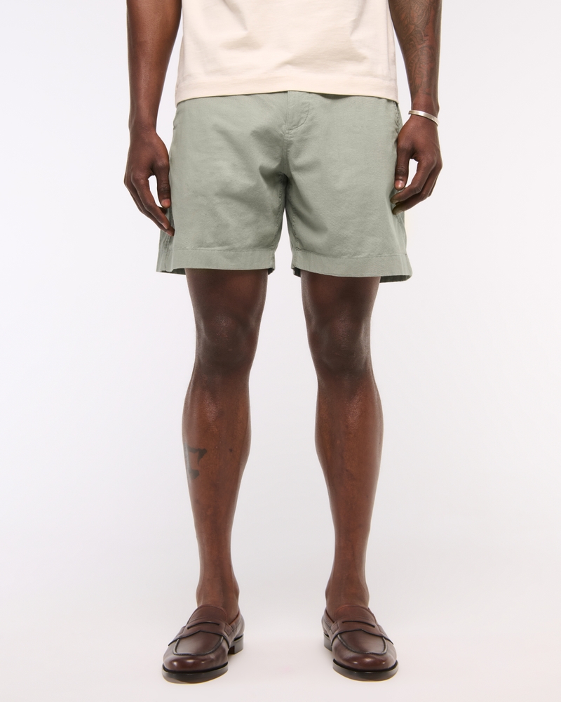 Linen-Blend Plainfront Short — Image 32