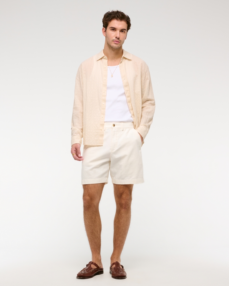 The A&F Collins Tailored Linen-Blend Suit Short