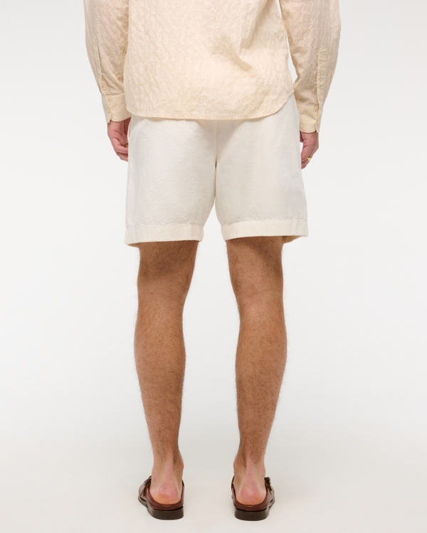 Linen-Blend Plainfront Short