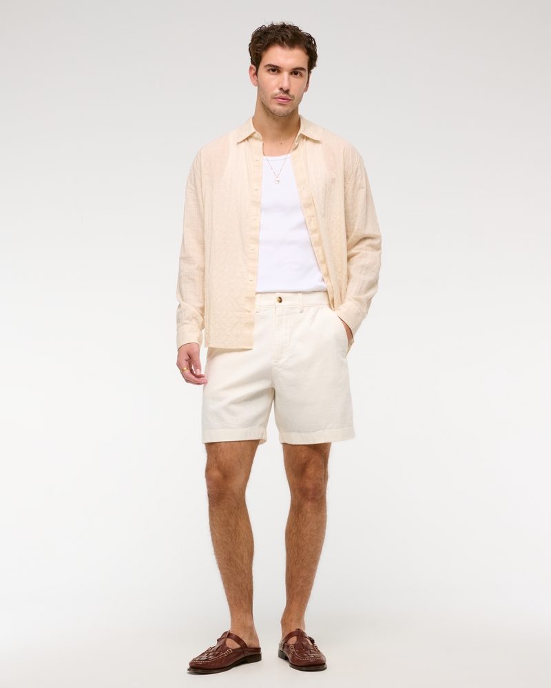 Linen-Blend Plainfront Short — Image 7