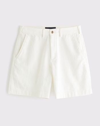 Linen-Blend Plainfront Short