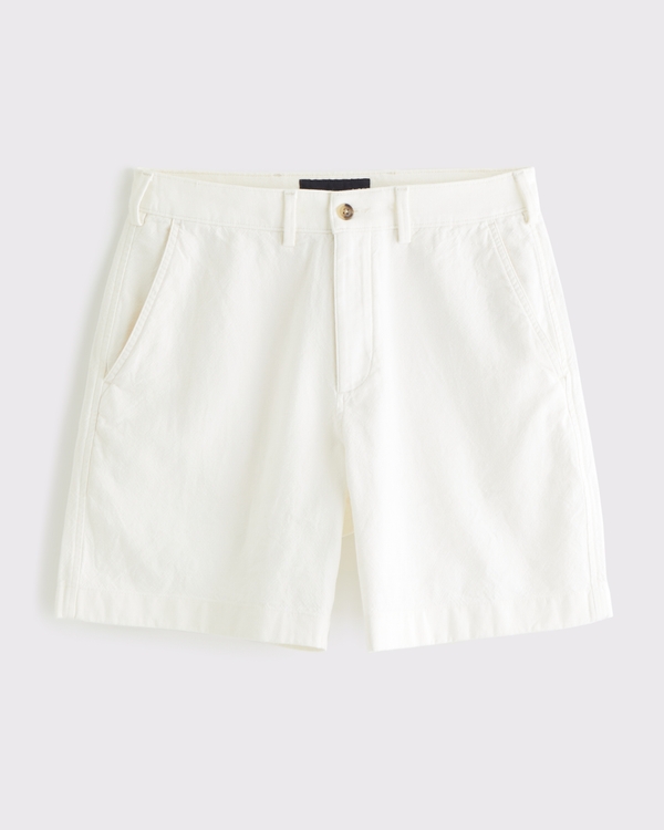 Linen-Blend Plainfront Short