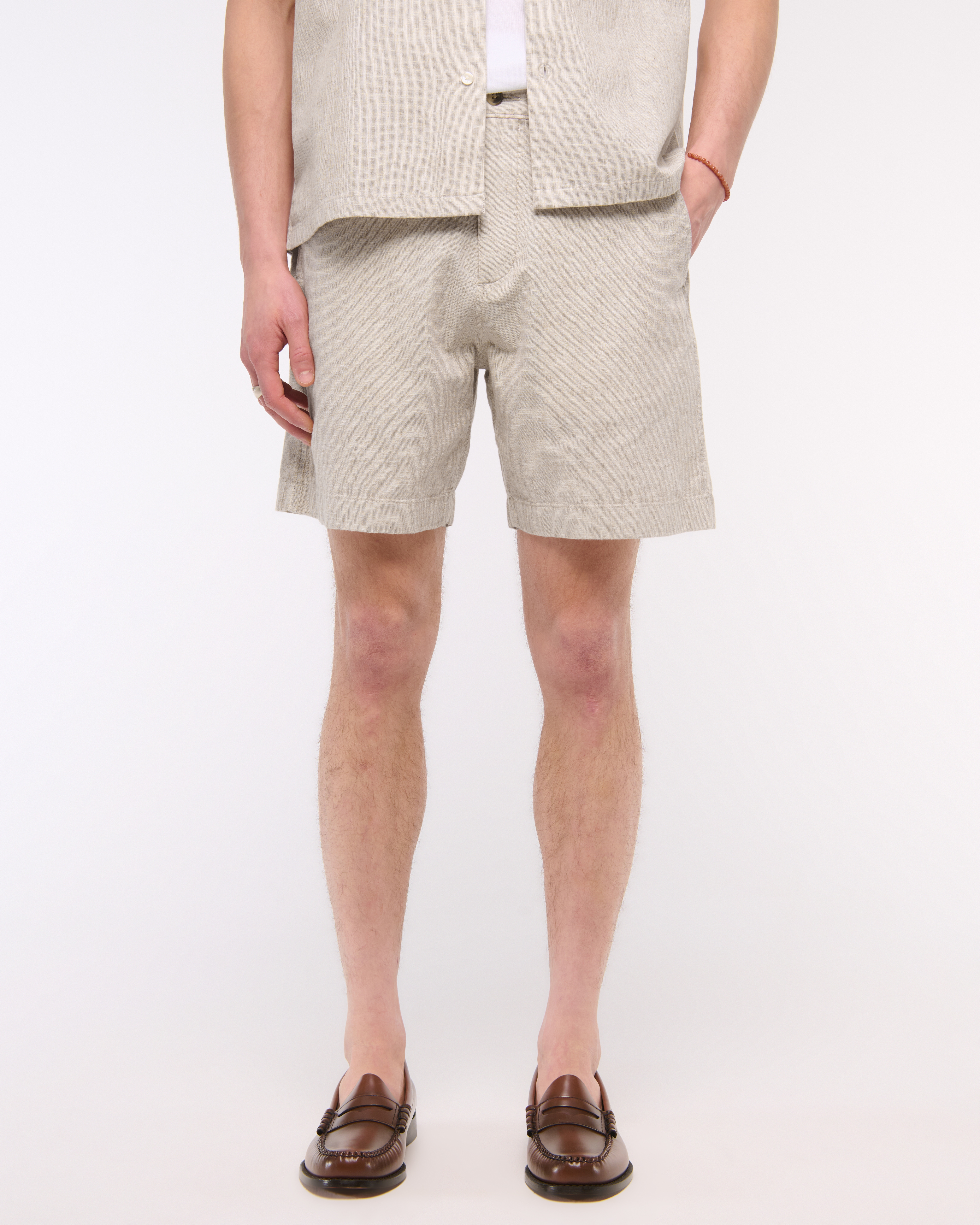 Мужские брюки Abercrombie & Fitch Linen-Blend Plainfront Short — фото 3