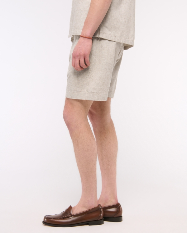 Linen-Blend Plainfront Short
