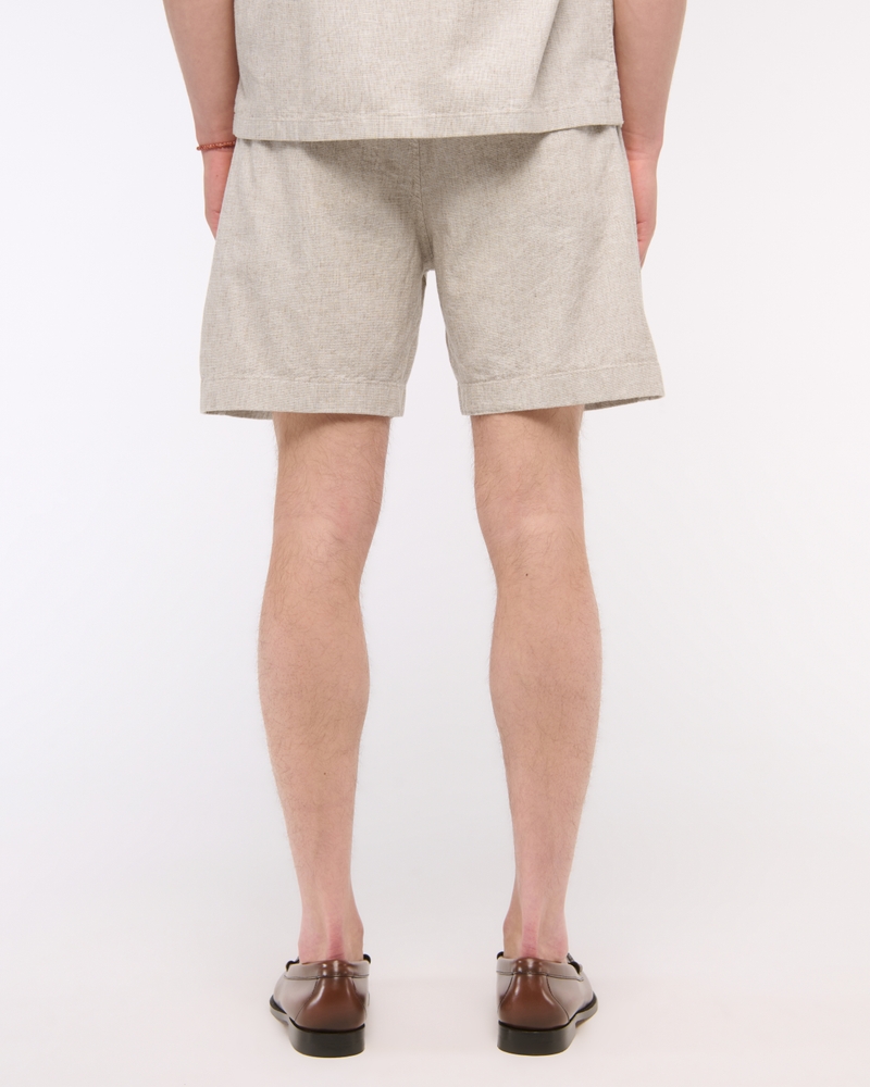 Linen-Blend Plainfront Short