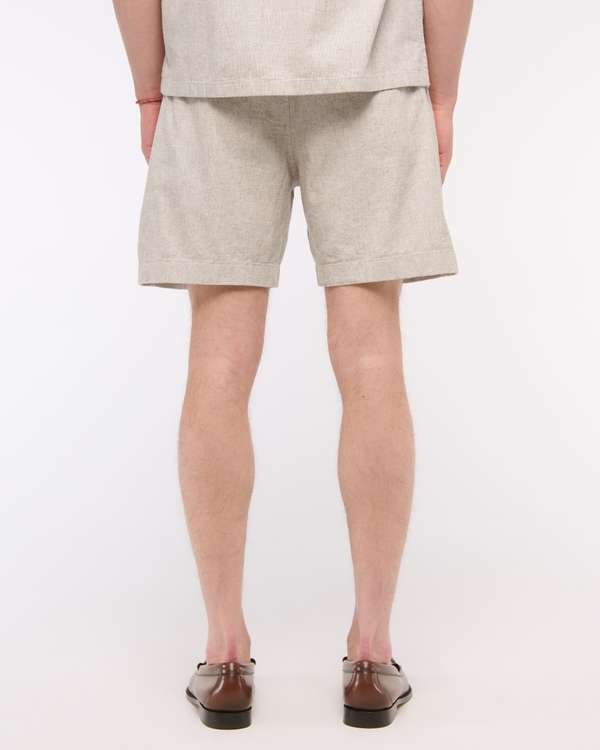 Linen-Blend Plainfront Short
