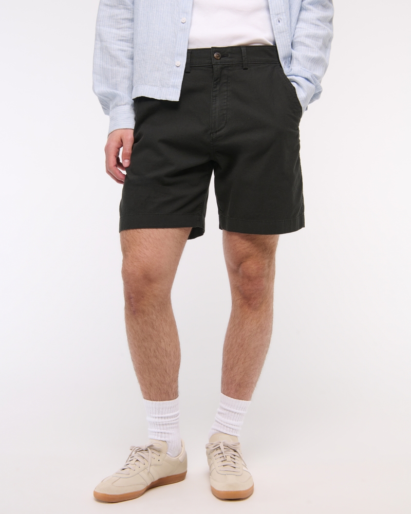 Linen-Blend Plainfront Short