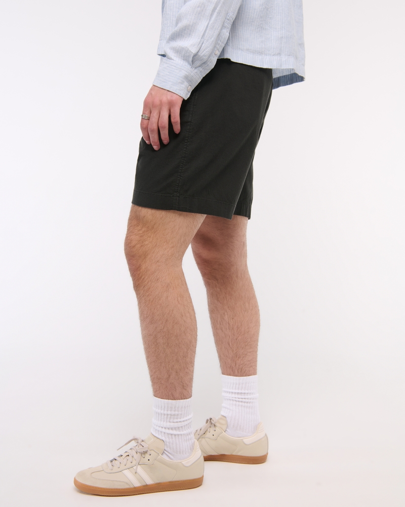 Linen-Blend Plainfront Short