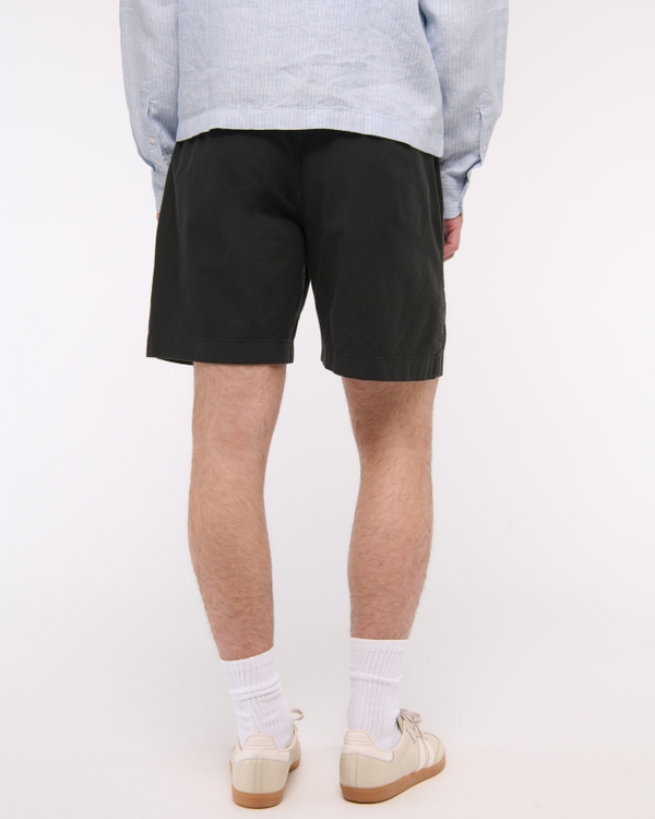 Linen-Blend Plainfront Short