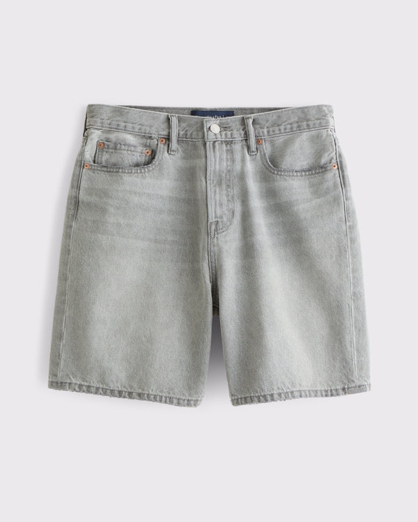 Locker geschnittene Jeans-Shorts, Graue Waschung view 1