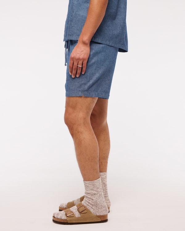 Linen-Blend Pull-On Short