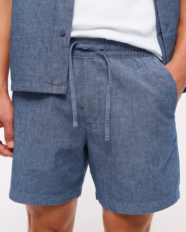 Linen-Blend Pull-On Short