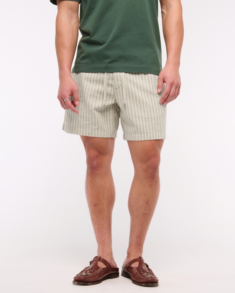 Linen-Blend Pull-On Short