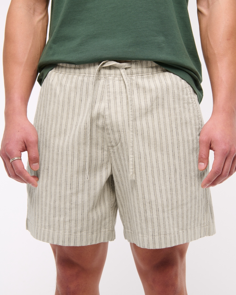 Linen-Blend Pull-On Short