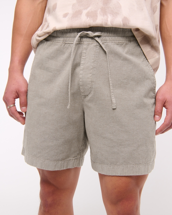Linen-Blend Pull-On Short