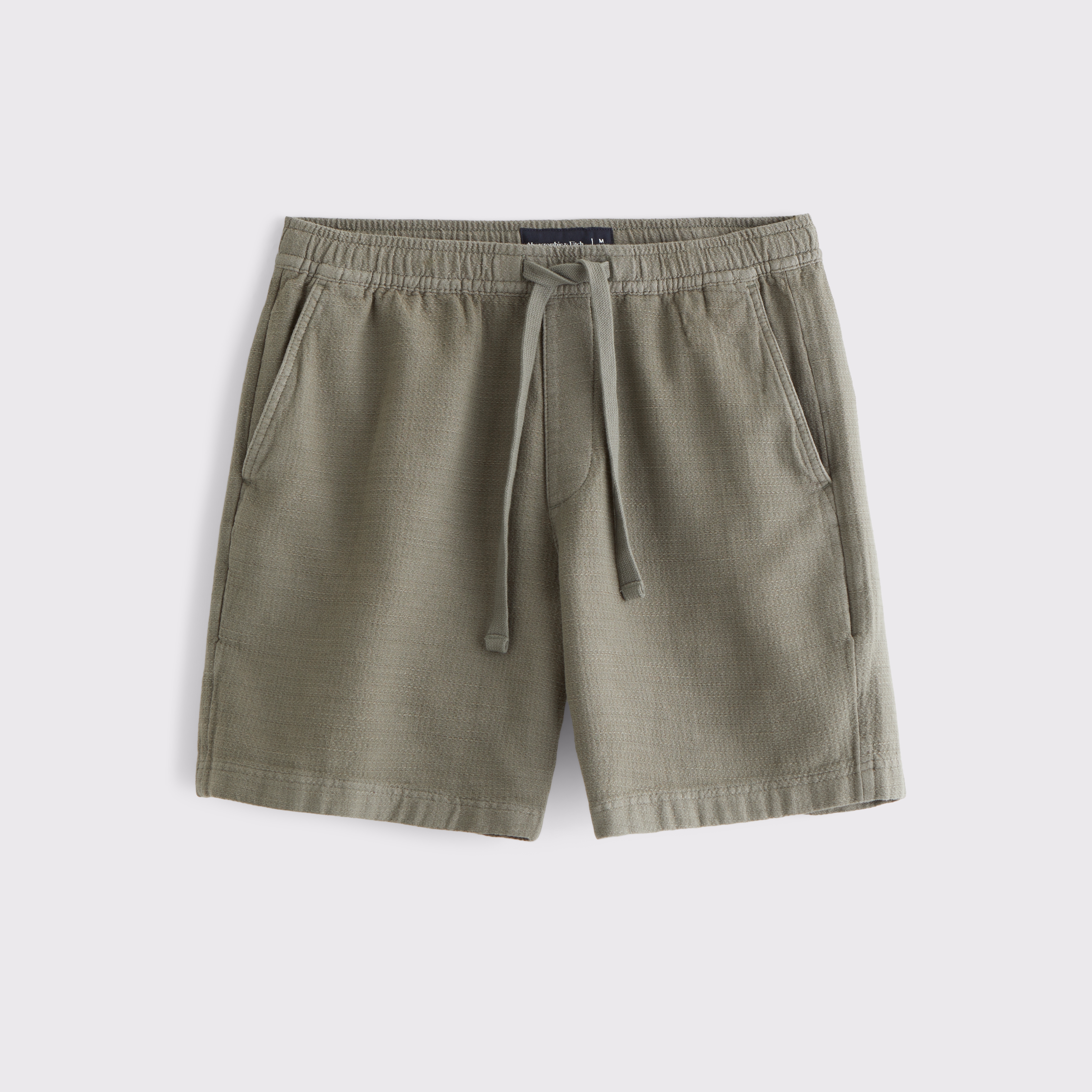 Abercrombie & Fitch Cotton Texture Pull-on Short In Gray