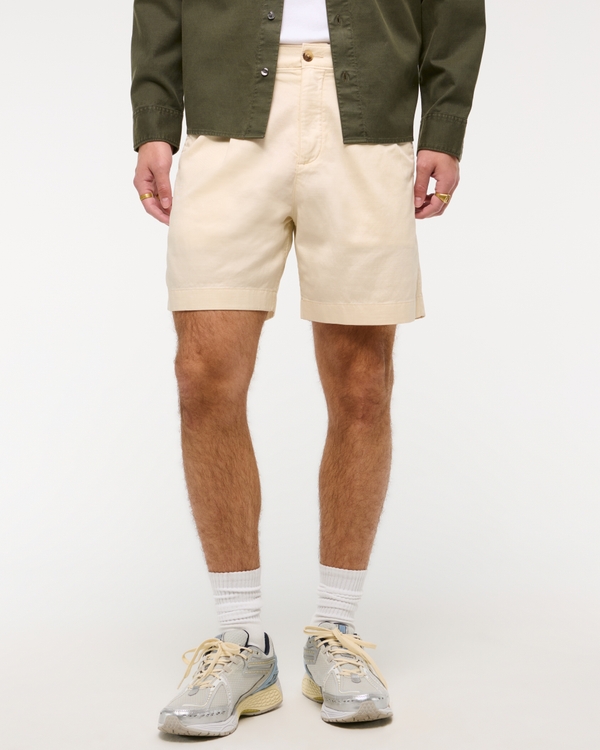 Cotton-Blend Pleated Short
