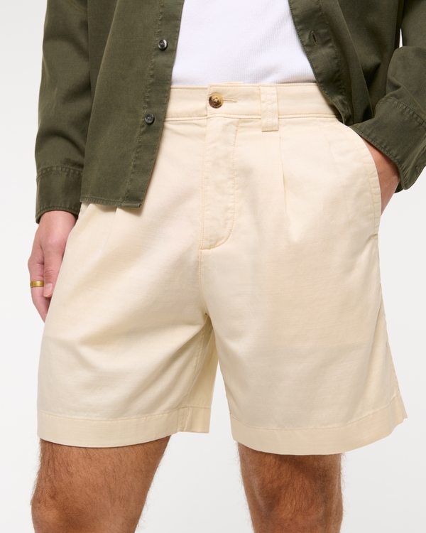 Cotton-Blend Pleated Short