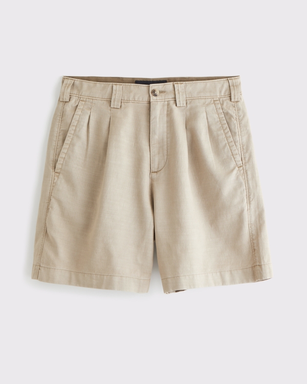 Cotton-Blend Pleated Short
