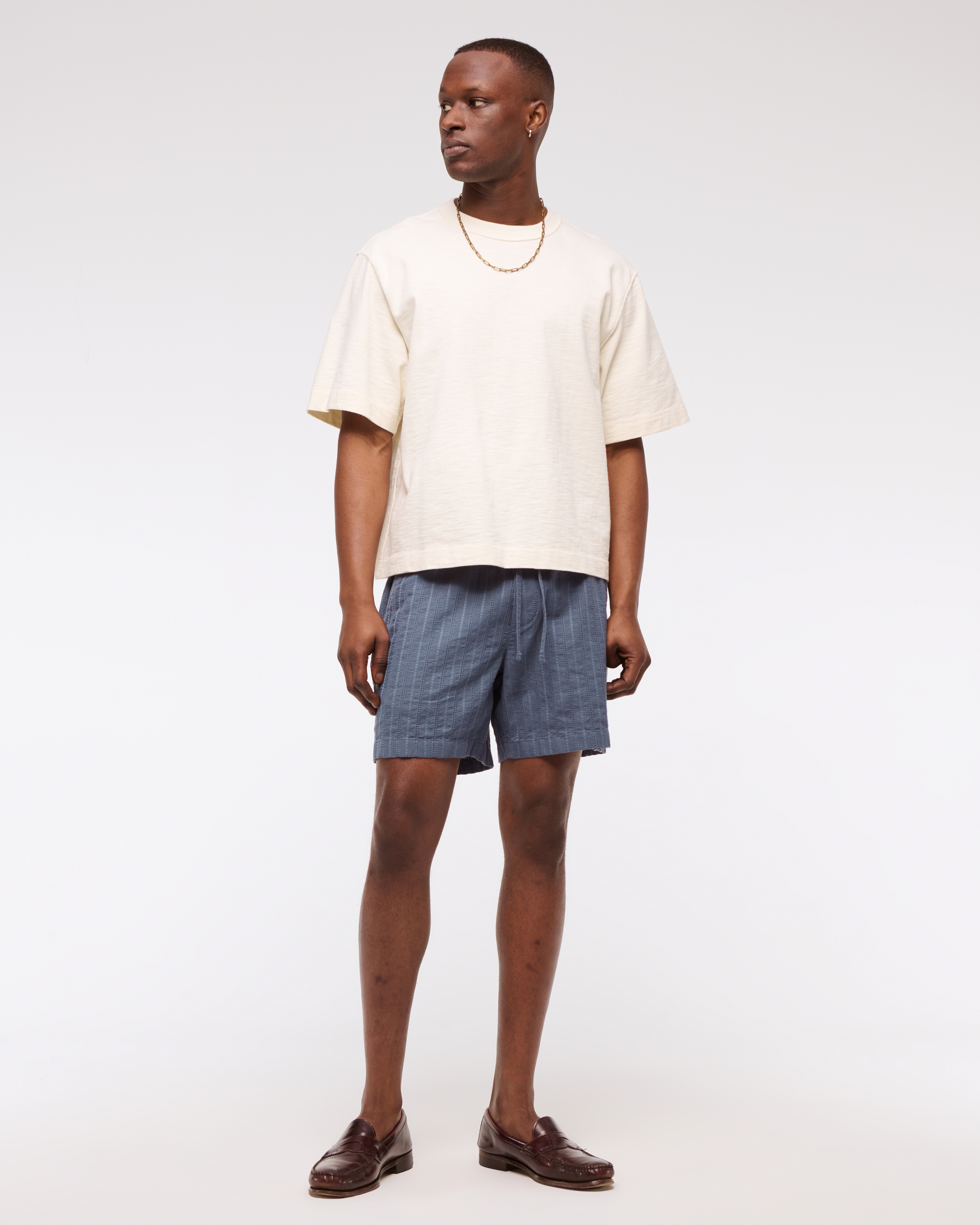 Abercrombie & Fitch Textured Pull-on Short In Blue