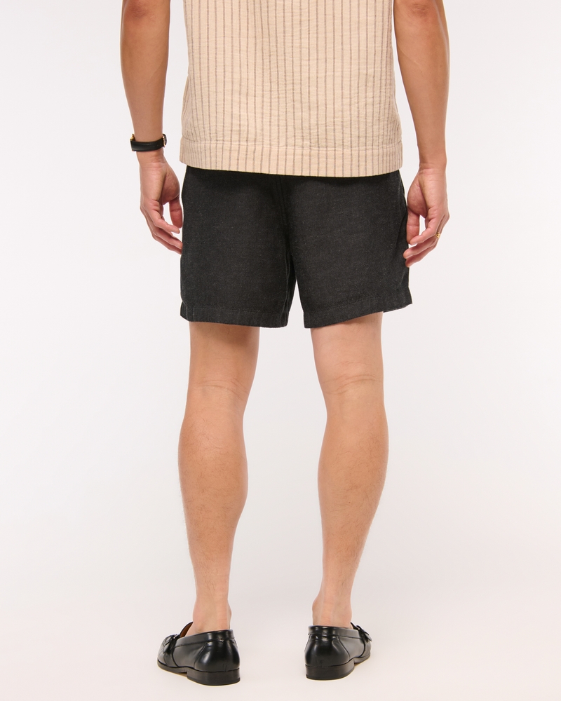 Relaxed Tailored Linen-Blend Pull-On Short