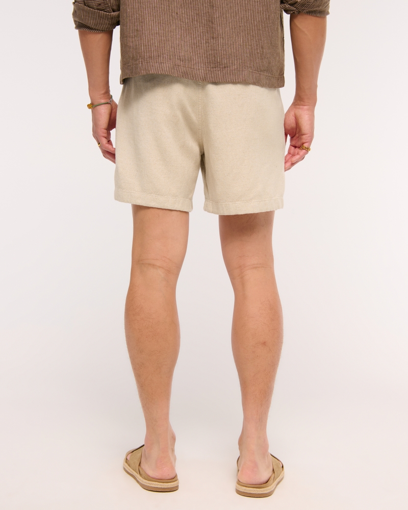 Relaxed Tailored Linen-Blend Pull-On Short