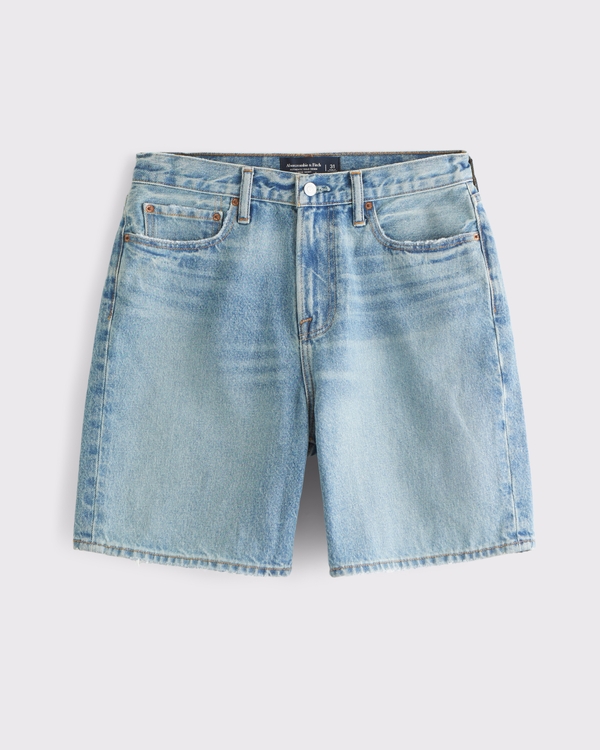 Loose Denim Short, Light Medium Wash view 1
