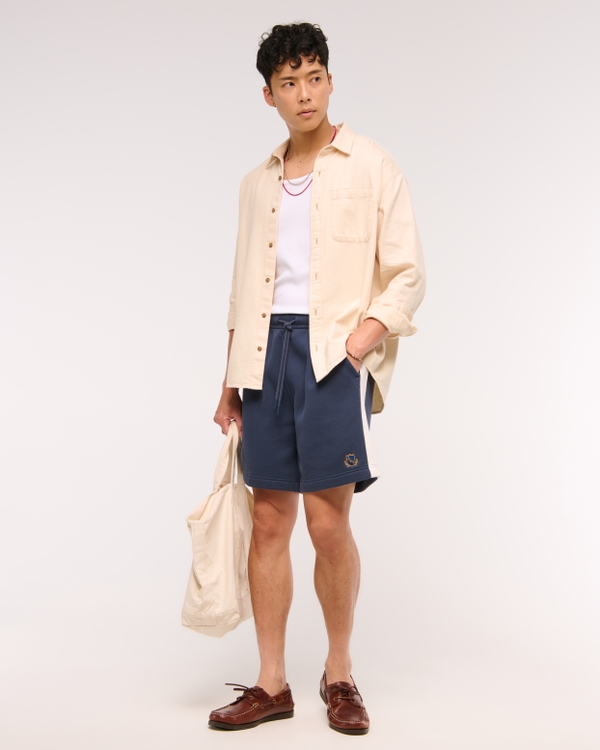 クレストロゴ フリースショートパンツ, Navy Dd view 1