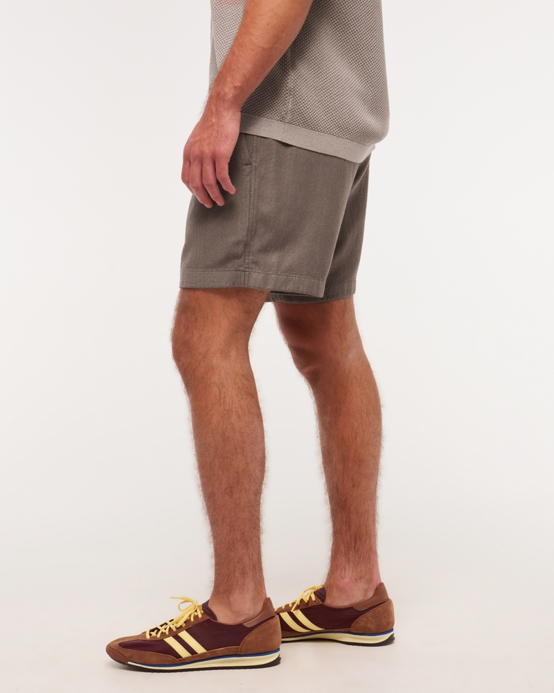 Relaxed Tailored Linen-Blend Pull-On Short