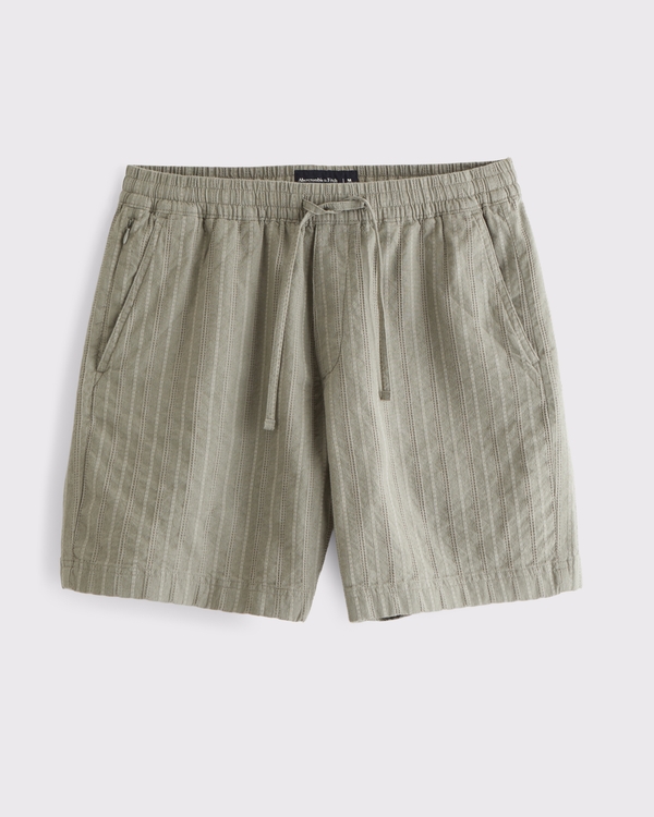 Relaxed Linen-Blend Pull-On Short
