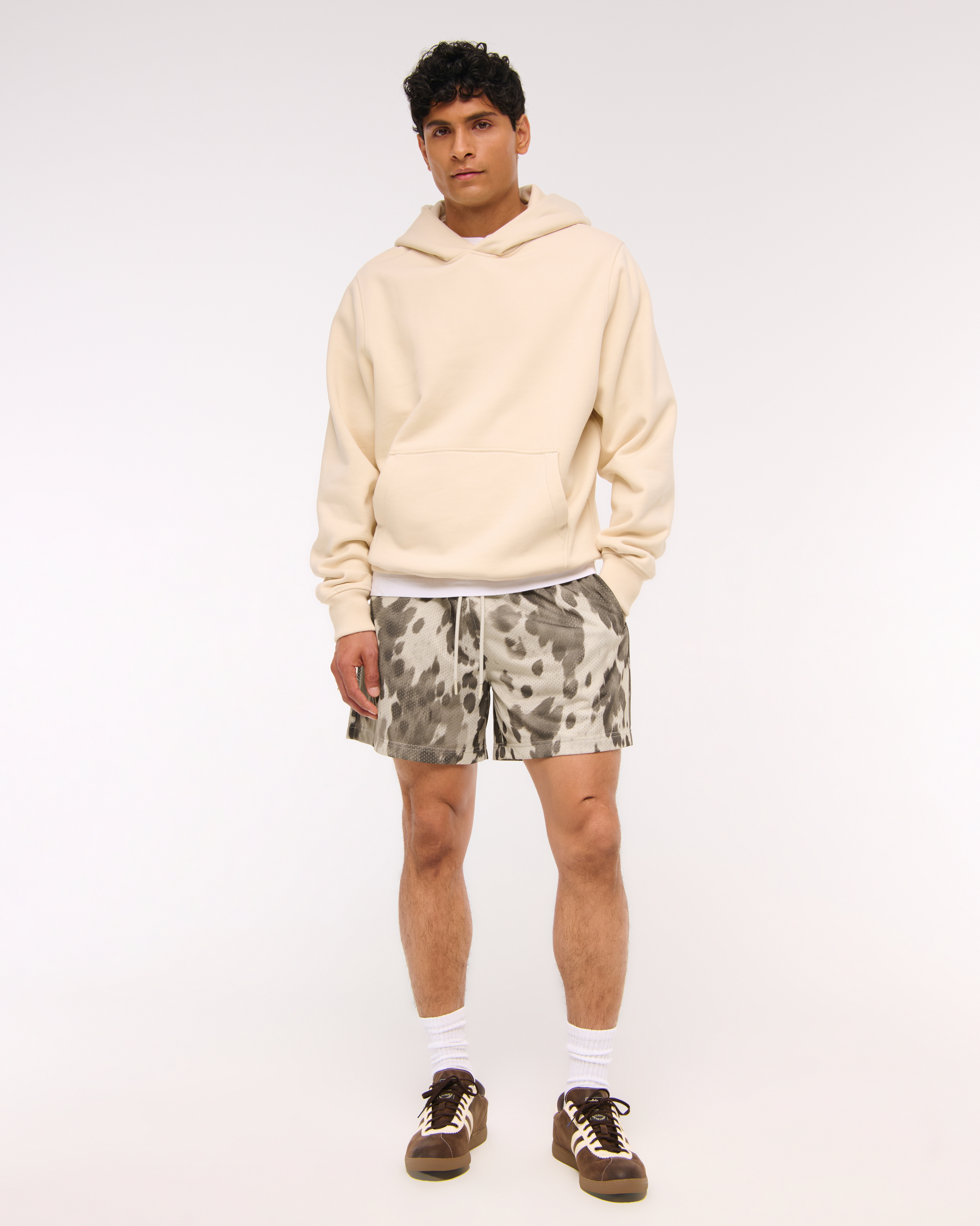 Abercrombie & Fitch Retro Mesh Short In Neutral