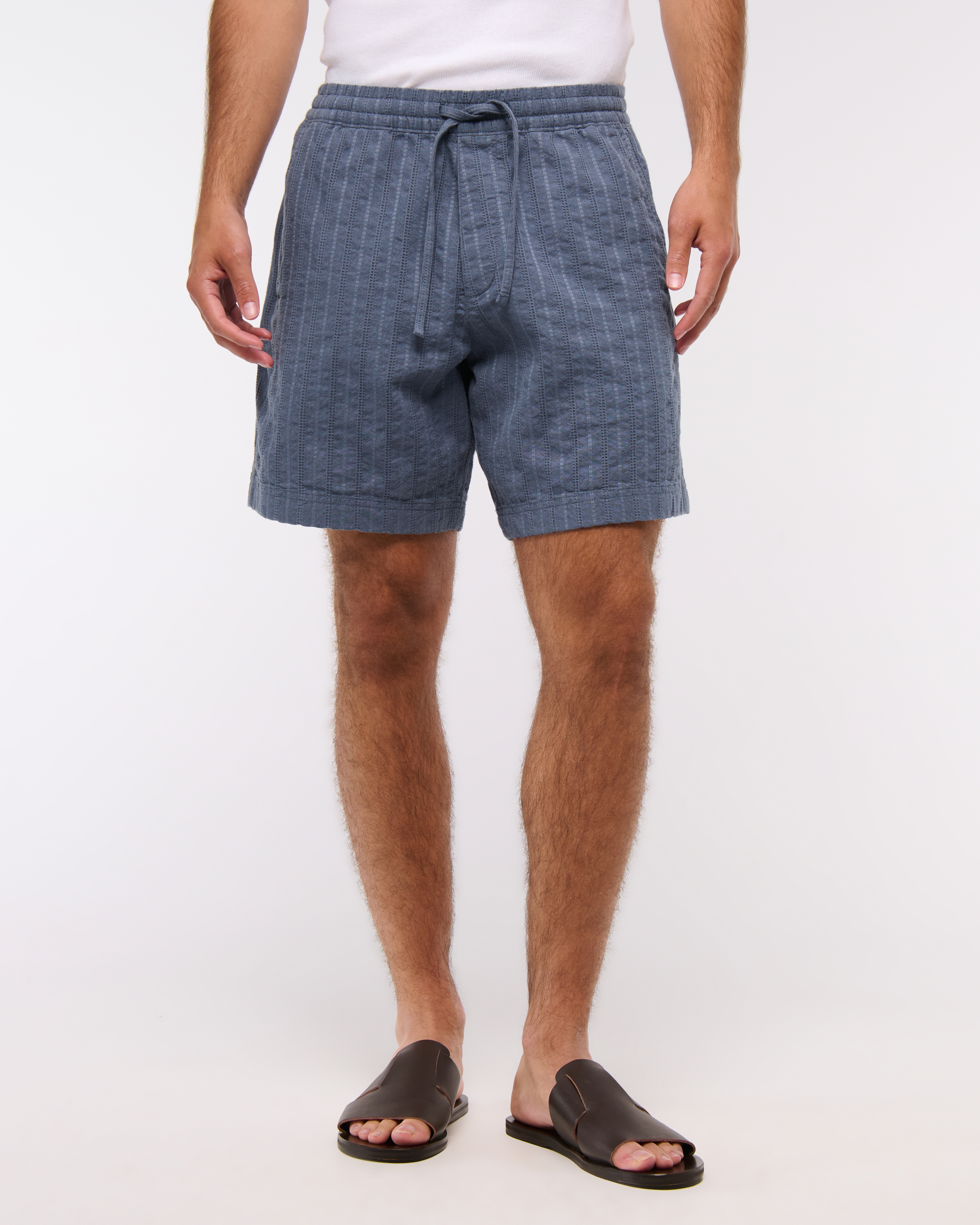 Мужские брюки Abercrombie & Fitch Relaxed Linen-Blend Pull-On Short — фото 3