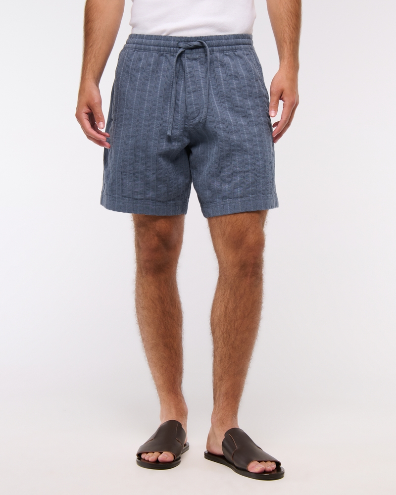 Relaxed Linen-Blend Pull-On Short