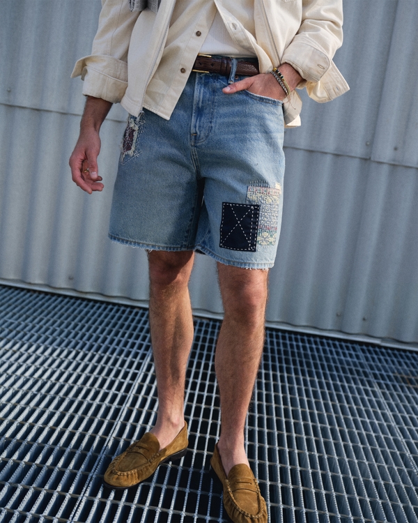 Loose Denim Short, Light Wash view 1